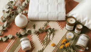 Imagen que muestra regalos de bienestar para 2025, manta de peso